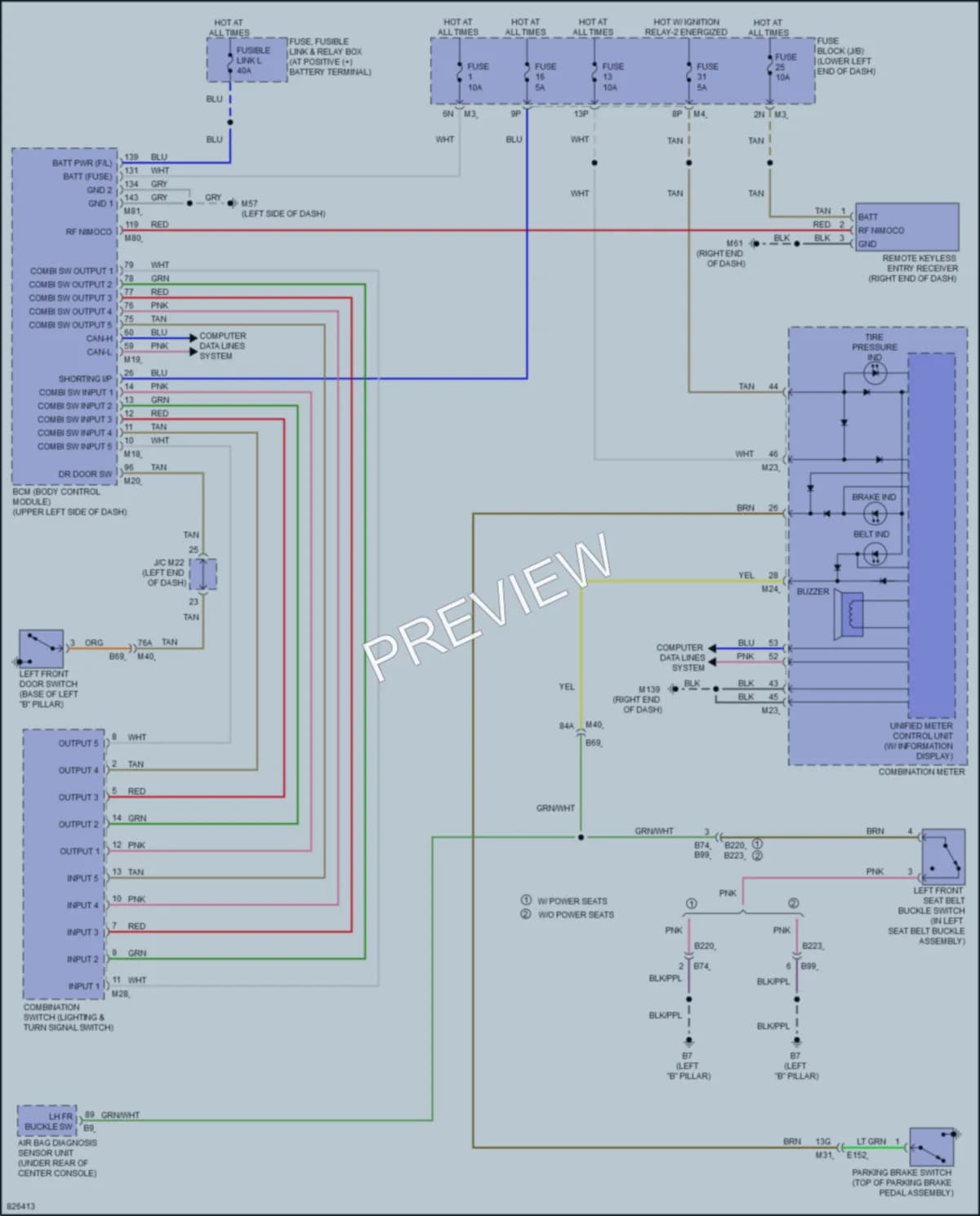 2023 Nissan Murano Warning Systems wiring diagram preview
