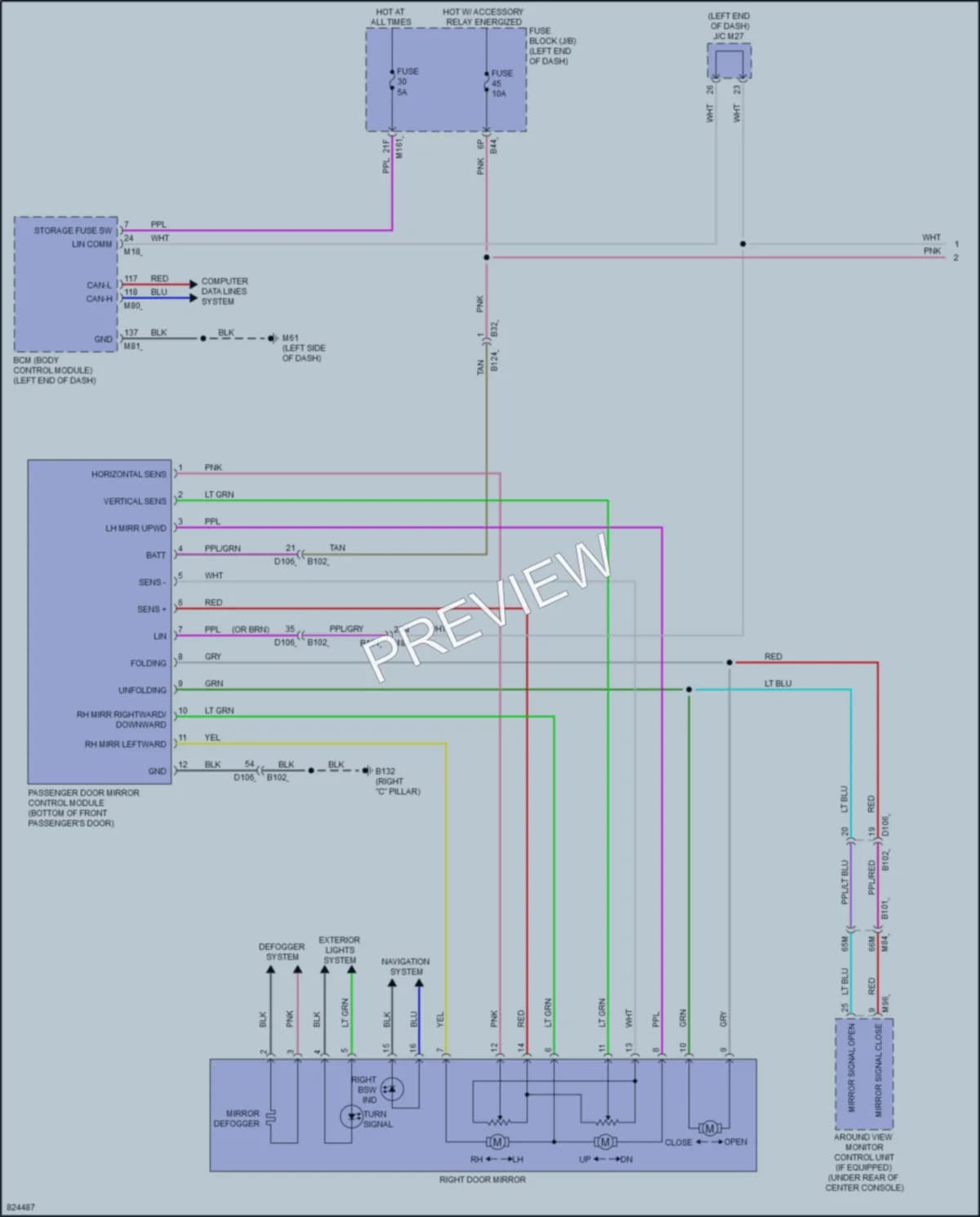 2023 Nissan Pathfinder Memory Systems wiring diagram preview