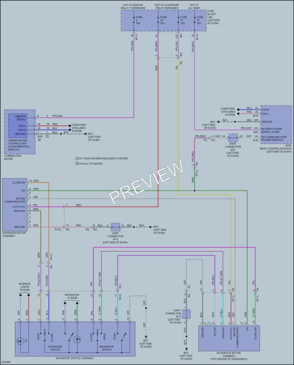 2023 Nissan Pathfinder Power Top Sunroof wiring diagram preview