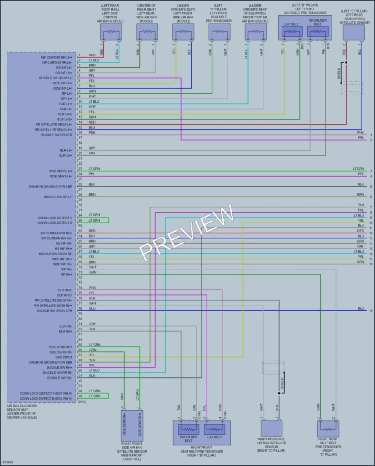2023 Nissan Pathfinder Supplemental Restraints wiring diagram preview