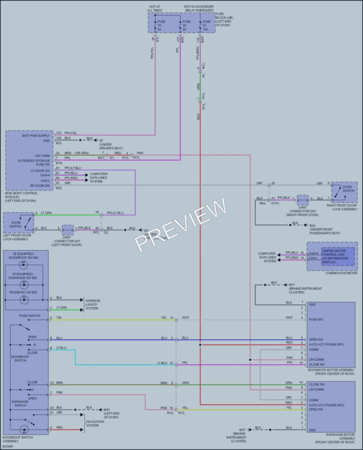2023 Nissan Rogue Power Top Sunroof wiring diagram preview