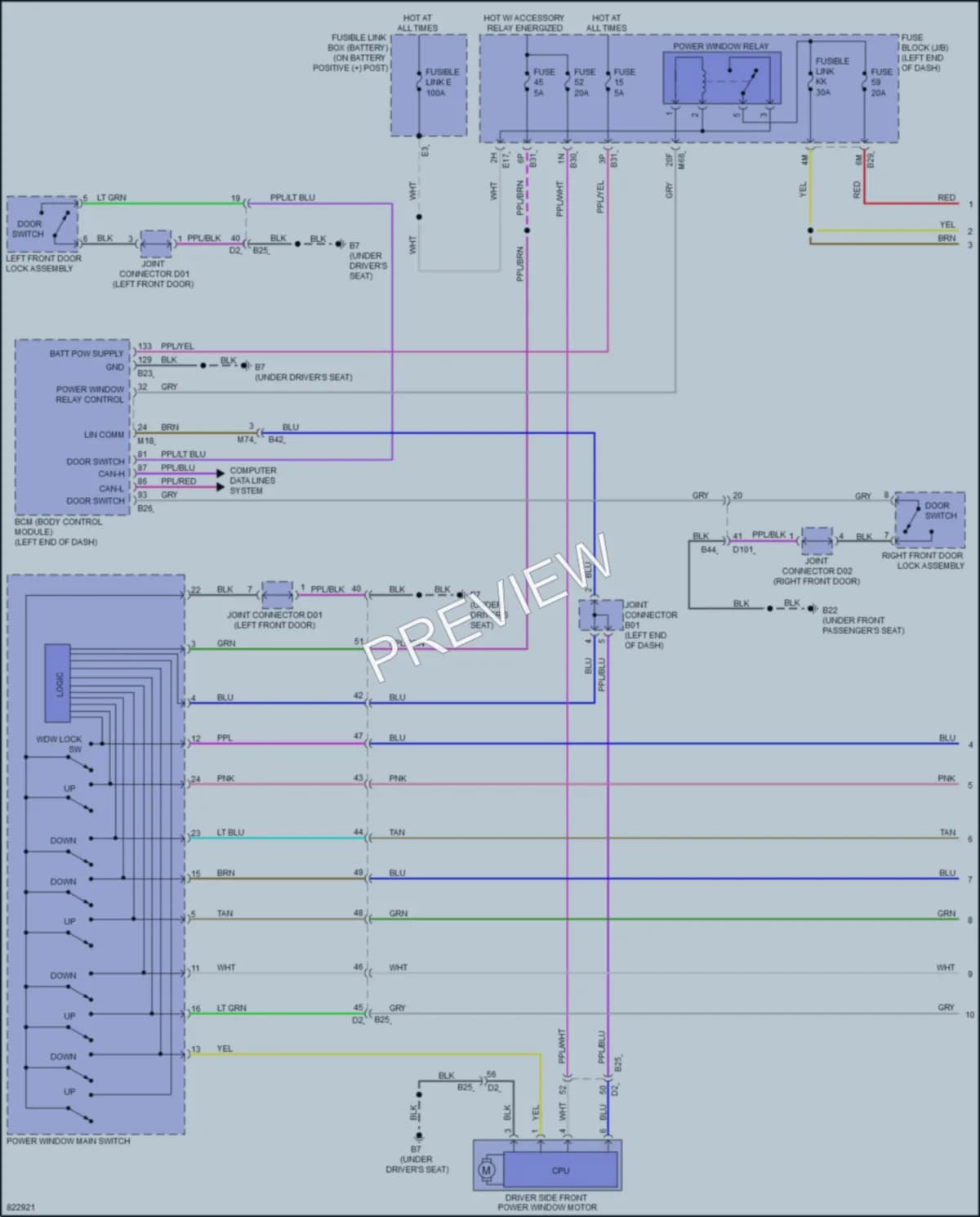 2023 Nissan Rogue Power Windows wiring diagram preview
