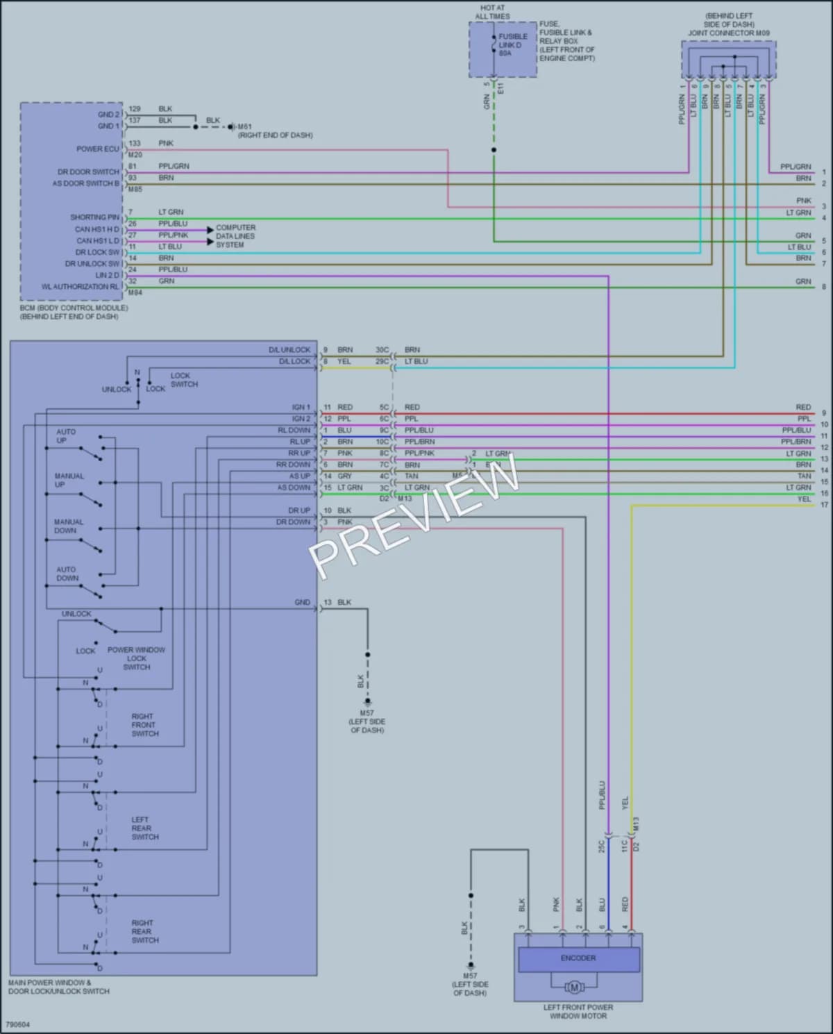 2023 Nissan Sentra Power Windows wiring diagram preview