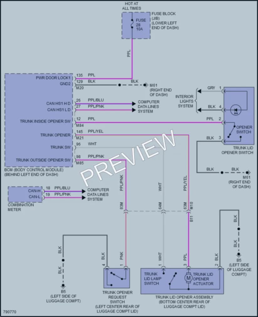 2023 Nissan Sentra Trunk Tailgate Fuel Door wiring diagram preview