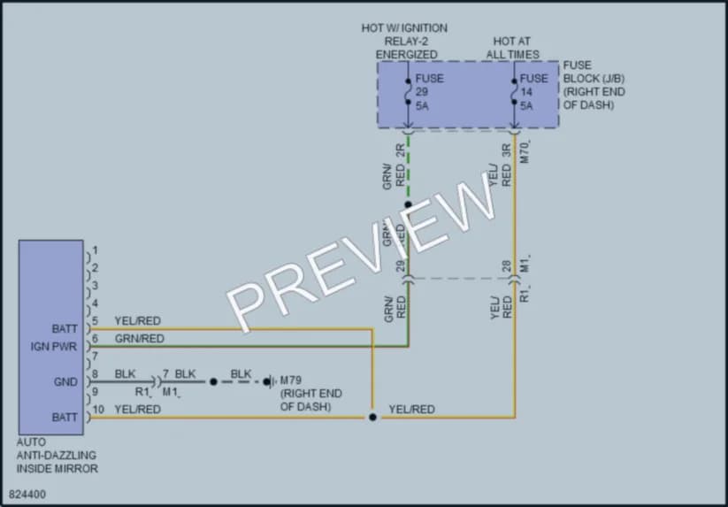 2023 Nissan Titan Power Mirrors wiring diagram preview