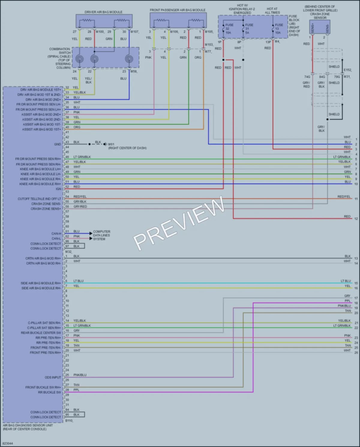 2023 Nissan Titan Supplemental Restraints wiring diagram preview