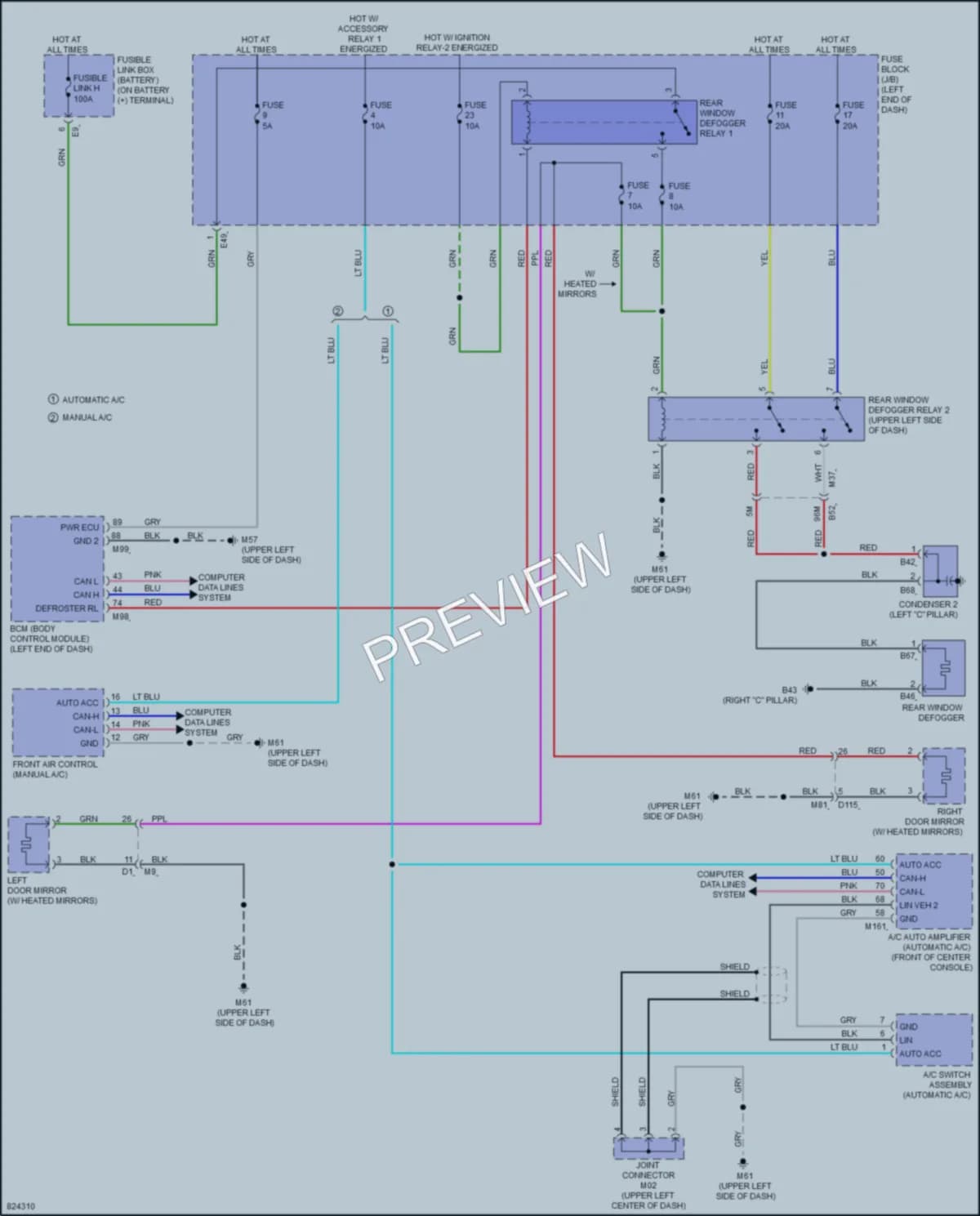 2023 Nissan Versa Defoggers wiring diagram preview
