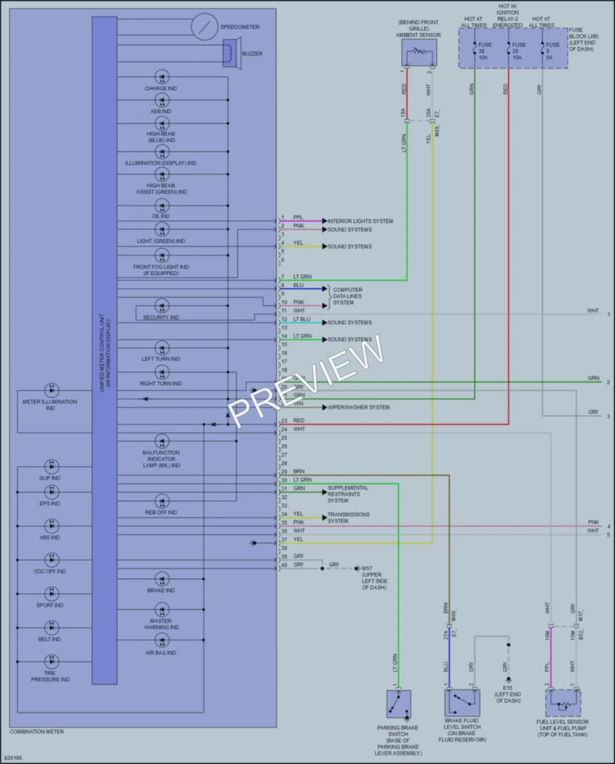 2023 Nissan Versa Instrument Cluster wiring diagram preview