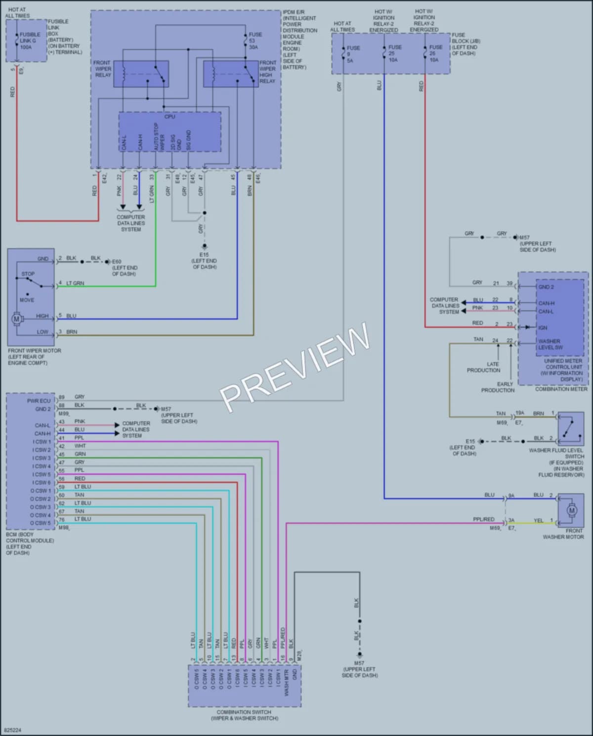 2023 Nissan Versa Wiper Washer wiring diagram preview