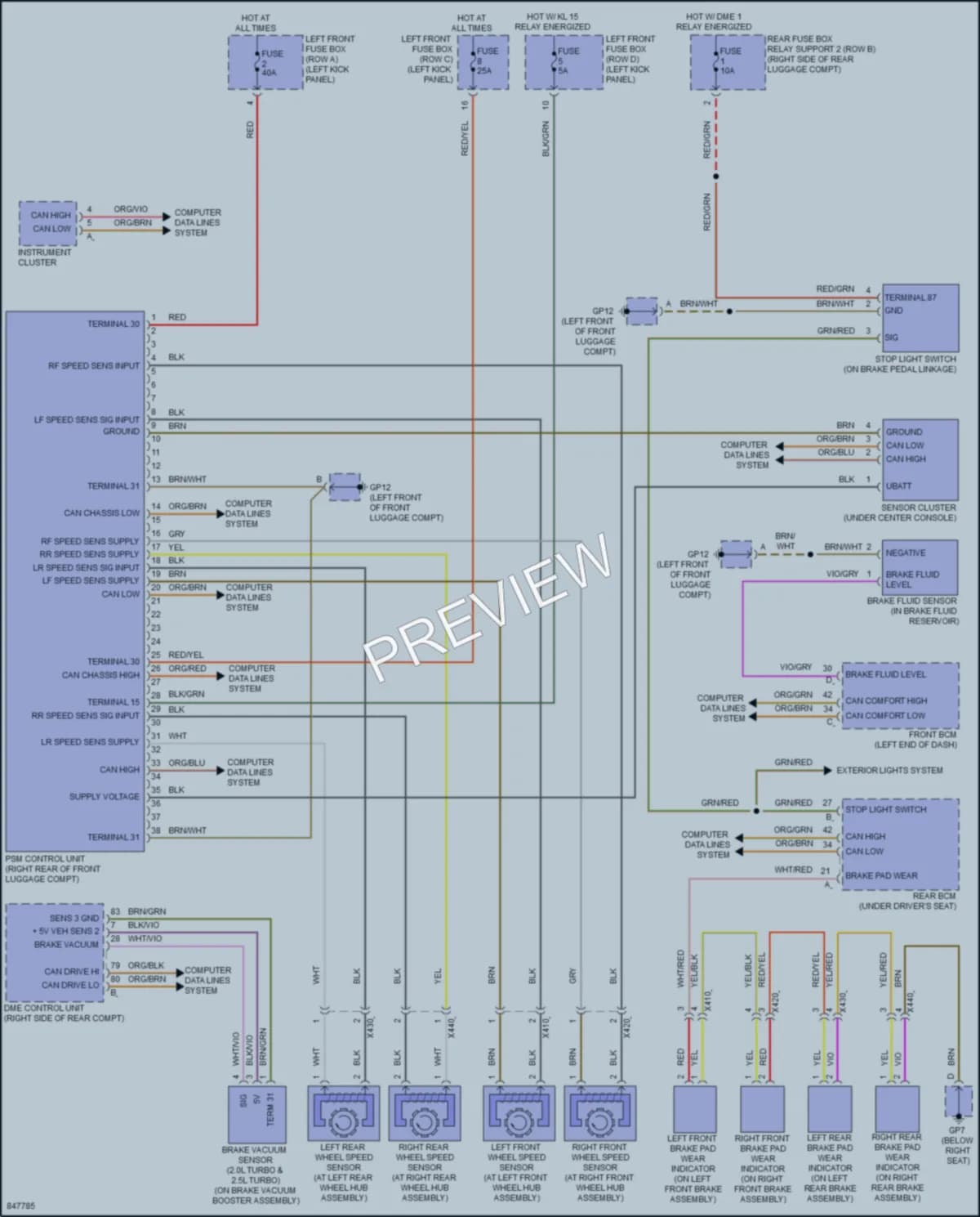 2023 Porsche 718Boxster Anti Lock Brakes wiring diagram preview