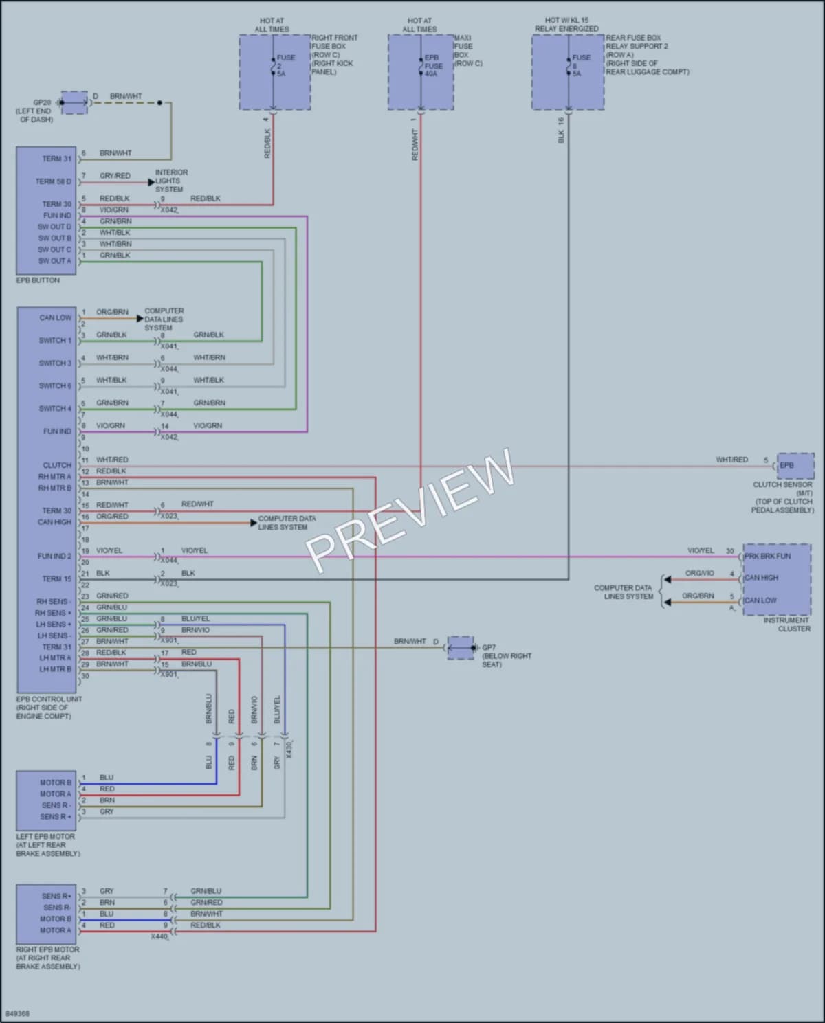 2023 Porsche 718Boxster Shift Interlock wiring diagram preview