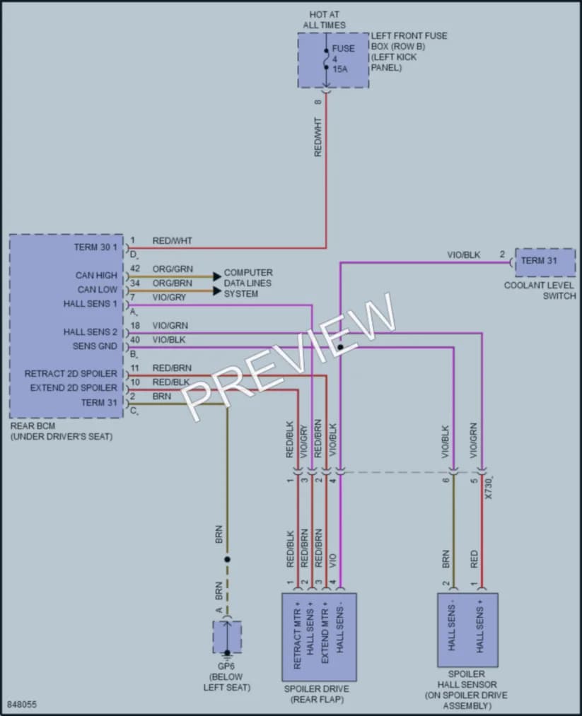 2023 Porsche 718Cayman Active Bodyworks wiring diagram preview