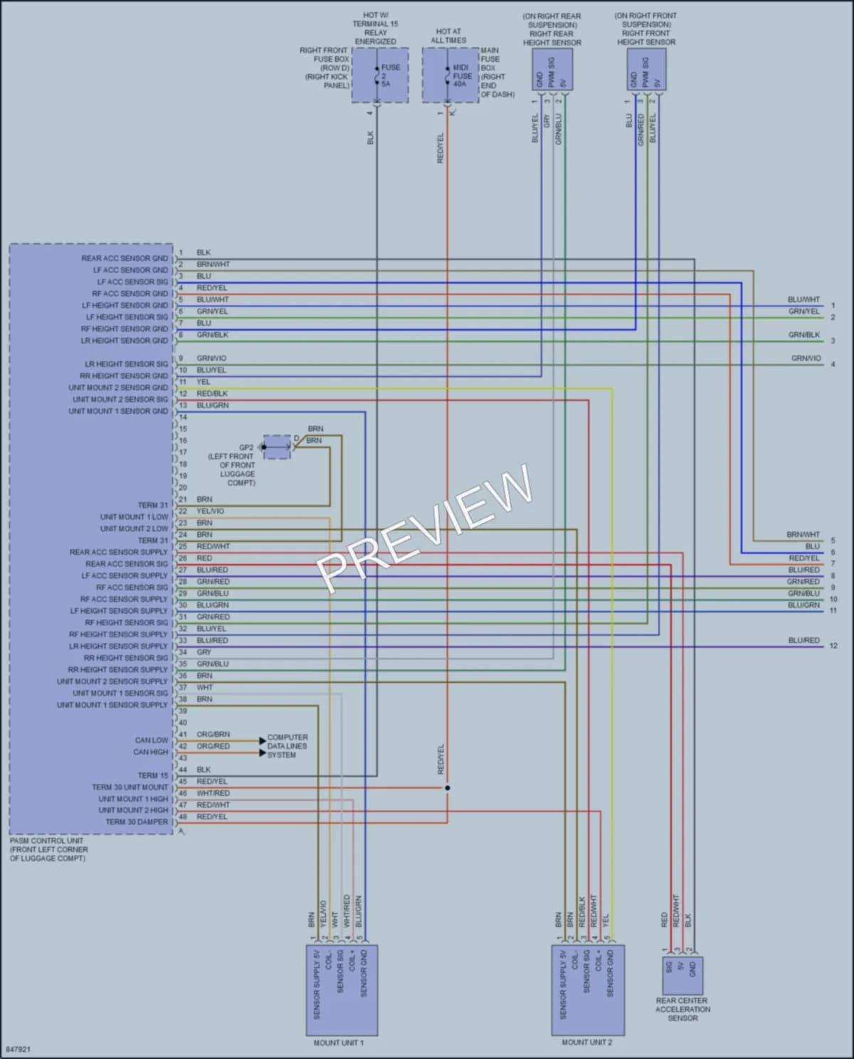 2023 Porsche 718Cayman Electronic Suspension wiring diagram preview