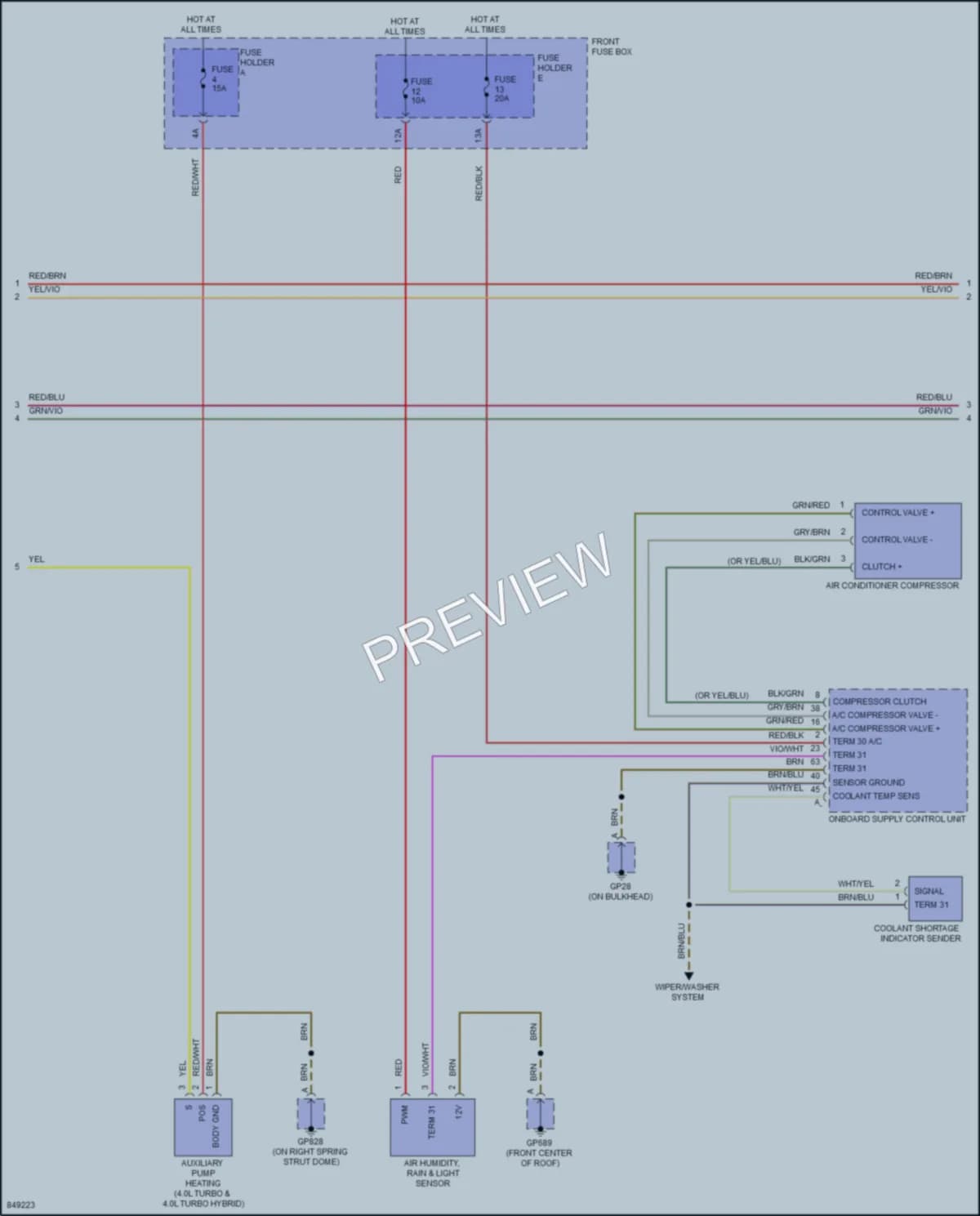 2023 Porsche Cayenne Air Conditioning wiring diagram preview