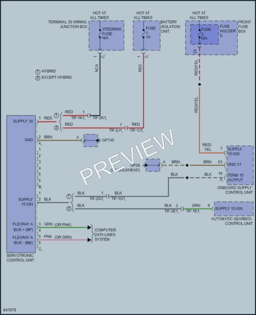 2023 Porsche Cayenne Electronic Power Steering wiring diagram preview