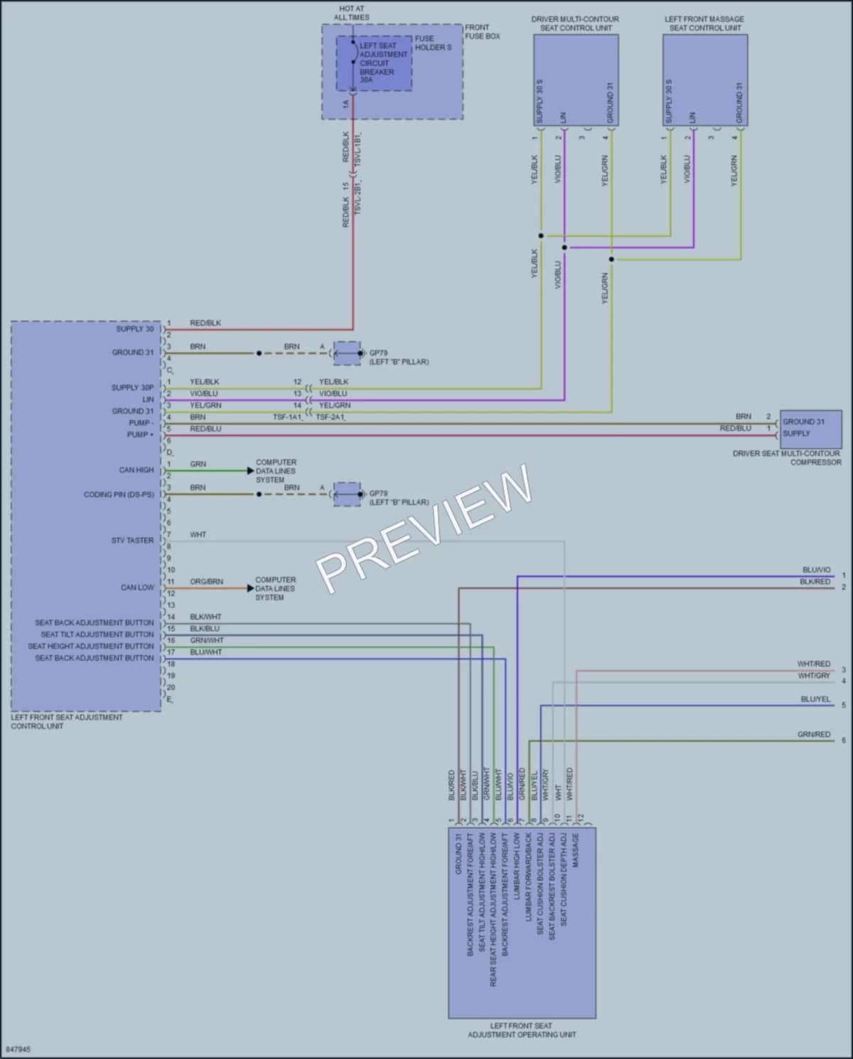 2023 Porsche CayenneCoupe Memory Systems wiring diagram preview