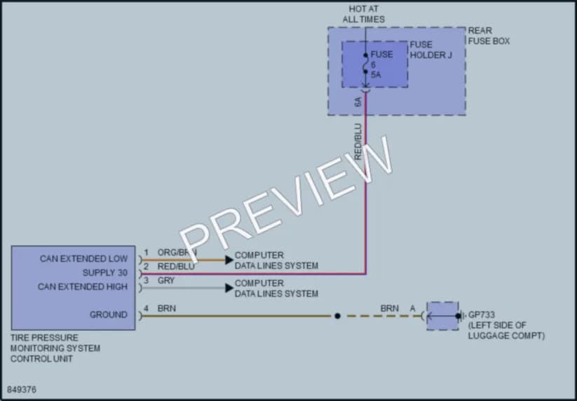 2023 Porsche CayenneCoupe Warning Systems wiring diagram preview