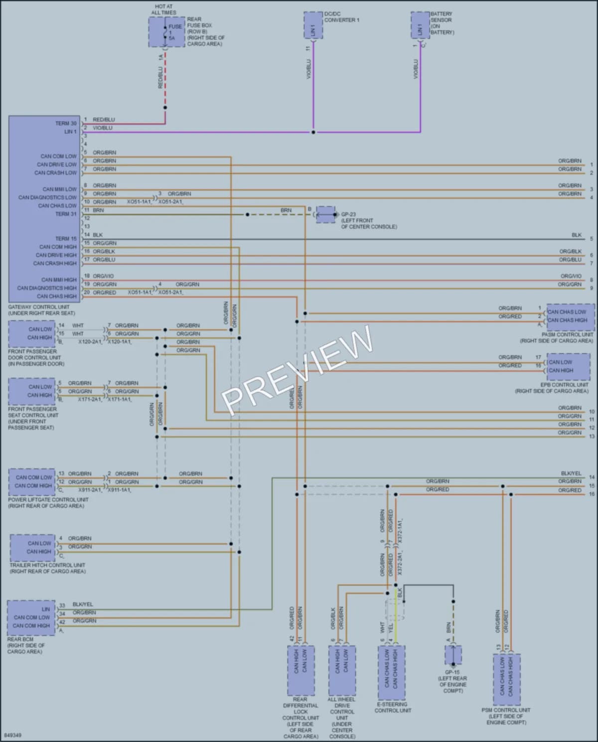 2023 Porsche Macan Computer Data Lines wiring diagram preview