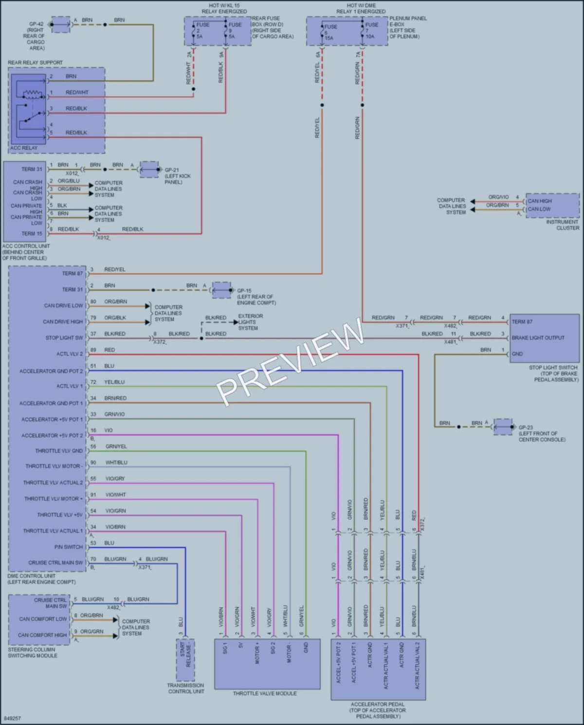 2023 Porsche Macan Cruise Control wiring diagram preview