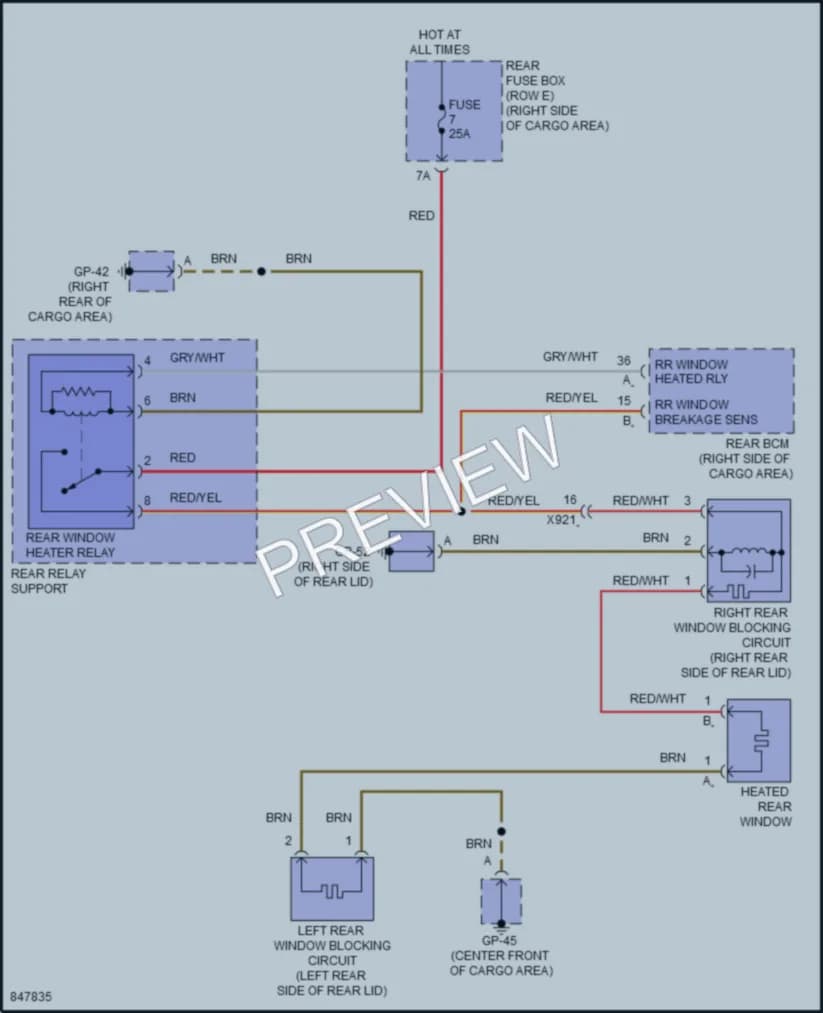 2023 Porsche Macan Defoggers wiring diagram preview
