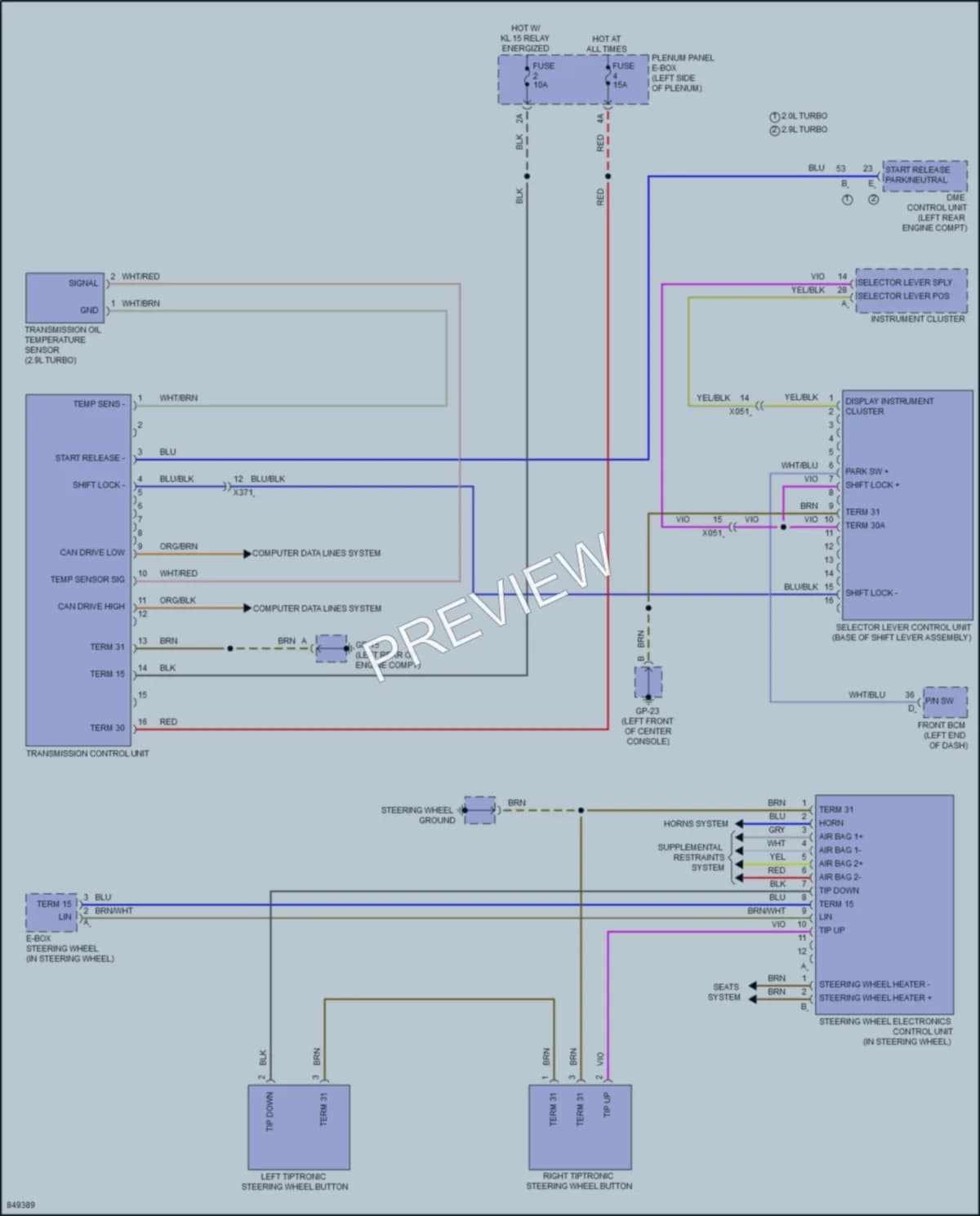 2023 Porsche Macan Transmission wiring diagram preview