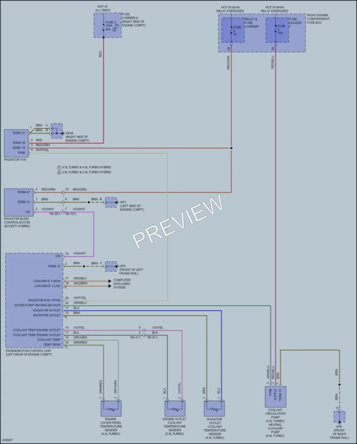 2023 Porsche Panamera Cooling Fan wiring diagram preview