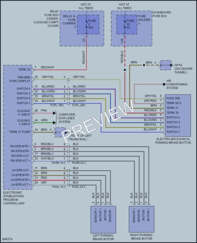 2023 Porsche Panamera Shift Interlock wiring diagram preview
