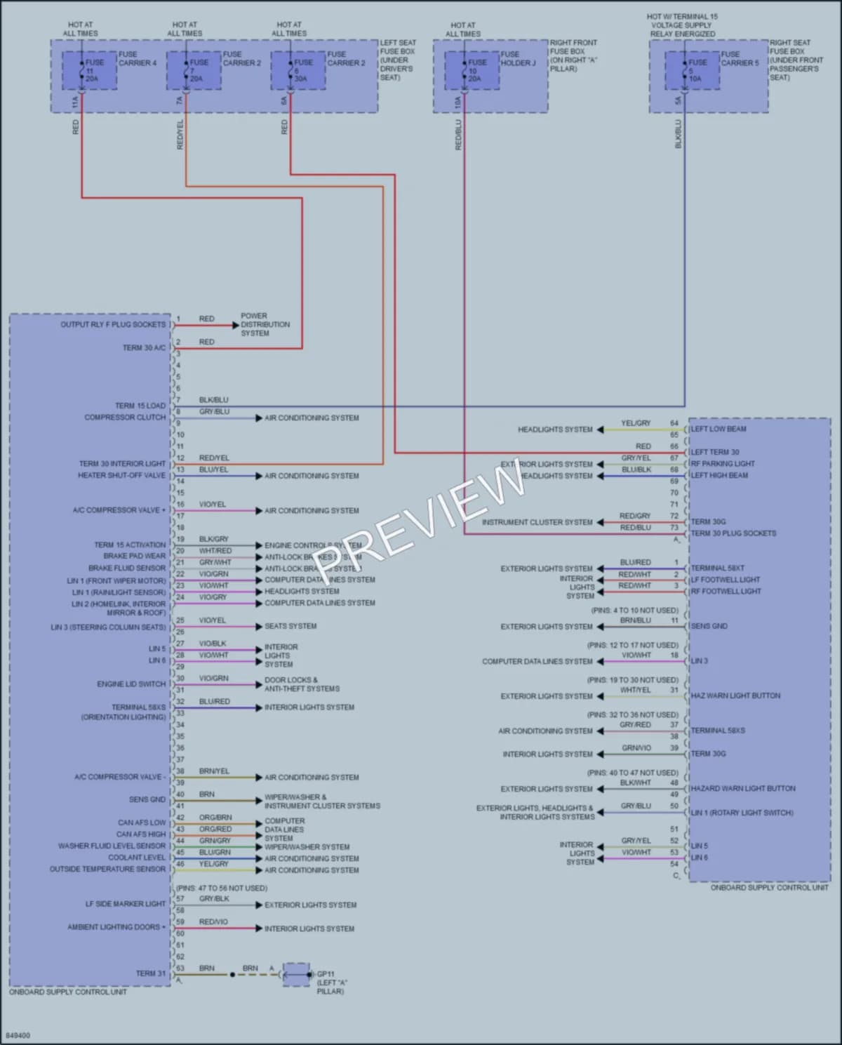 2023 Porsche PanameraHybrid Body Control Modules wiring diagram preview