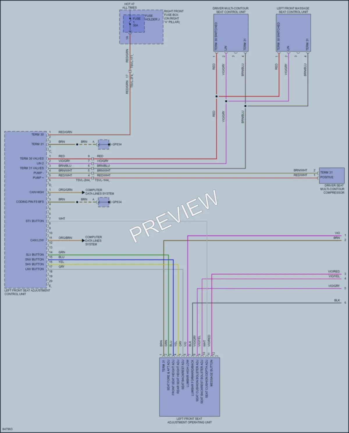 2023 Porsche PanameraHybrid Memory Systems wiring diagram preview