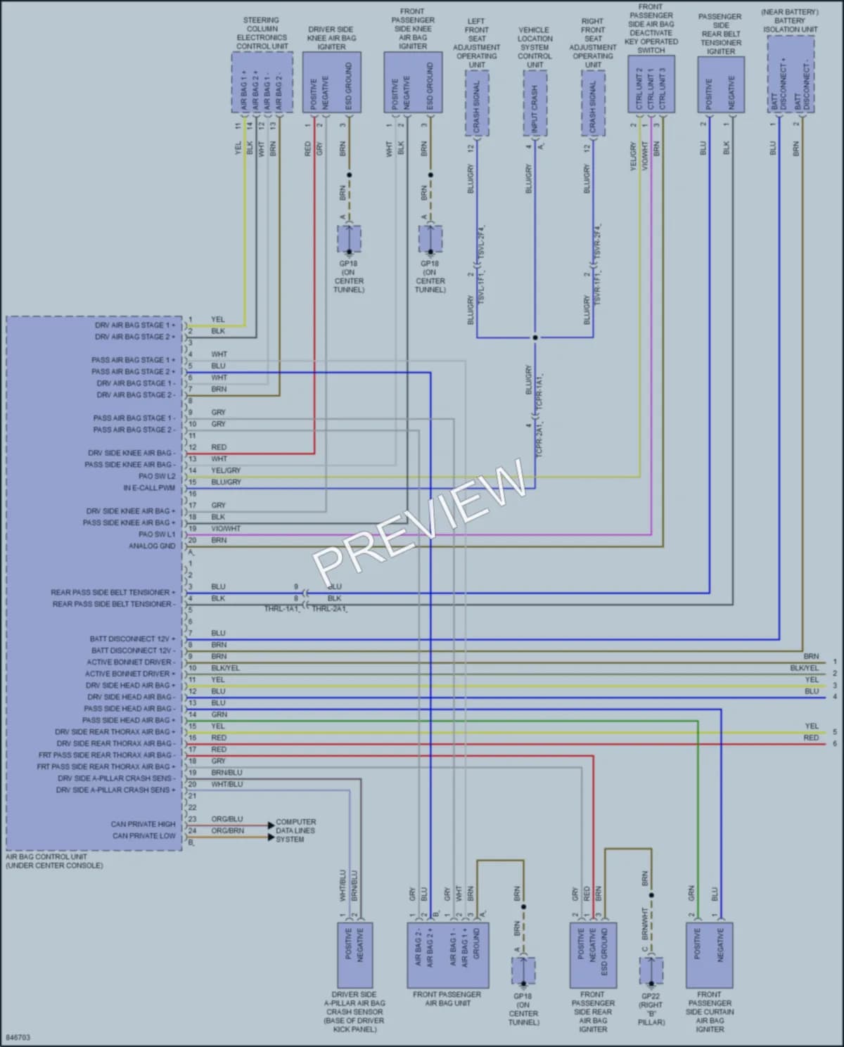 2023 Porsche PanameraHybrid Supplemental Restraints wiring diagram preview