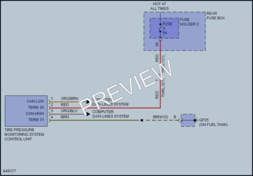 2023 Porsche PanameraHybrid Warning Systems wiring diagram preview