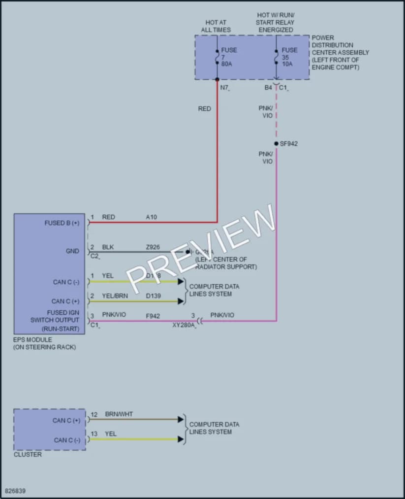 2023 Ram 1500 Electronic Power Steering wiring diagram preview