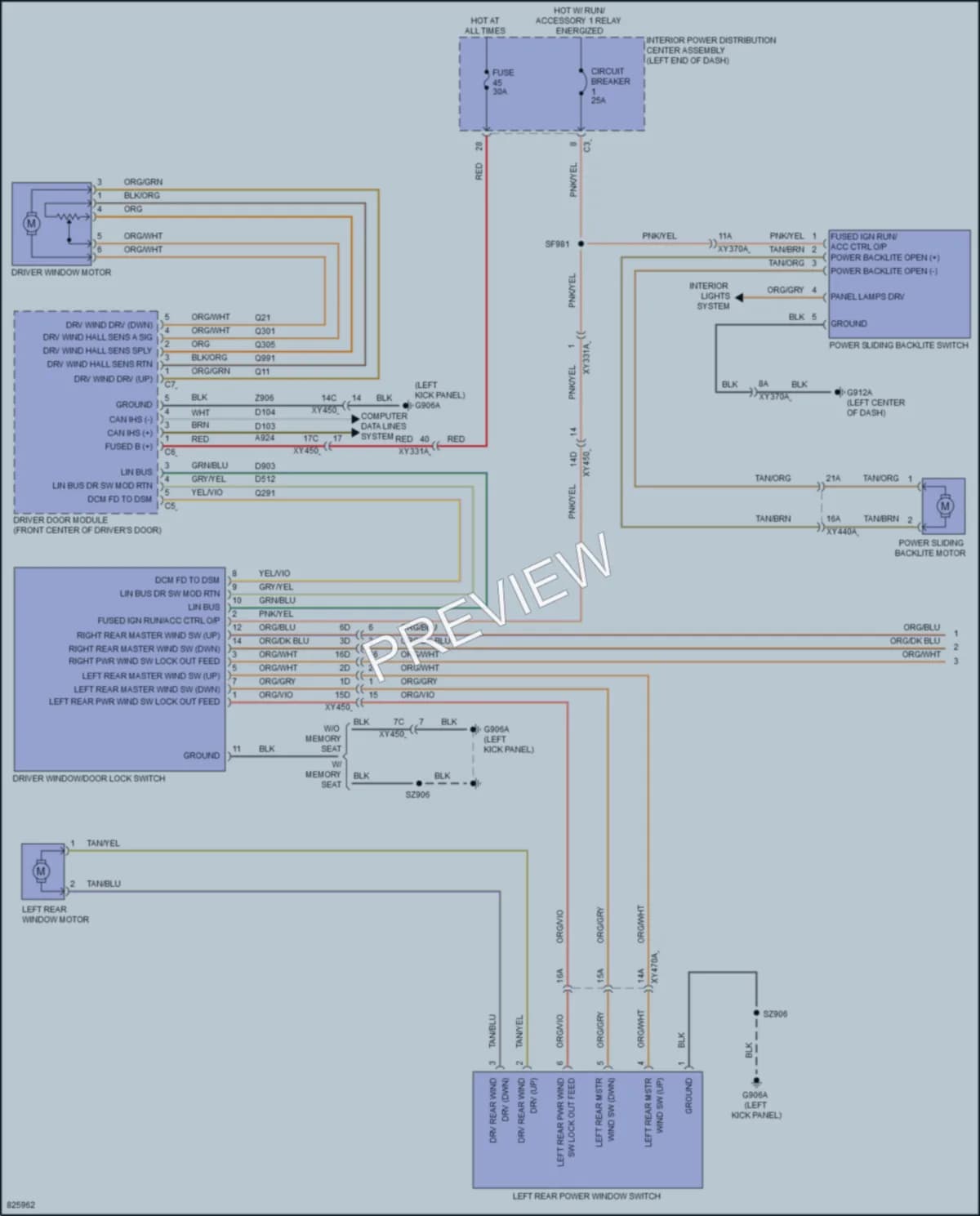 2023 Ram 1500 Power Windows wiring diagram preview
