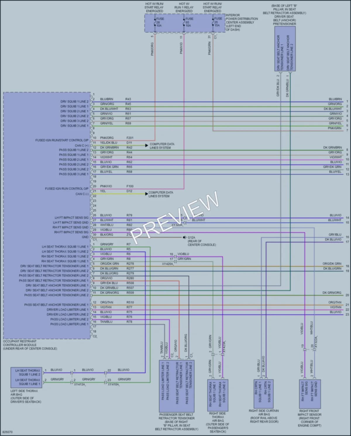 2023 Ram 1500 Supplemental Restraints wiring diagram preview