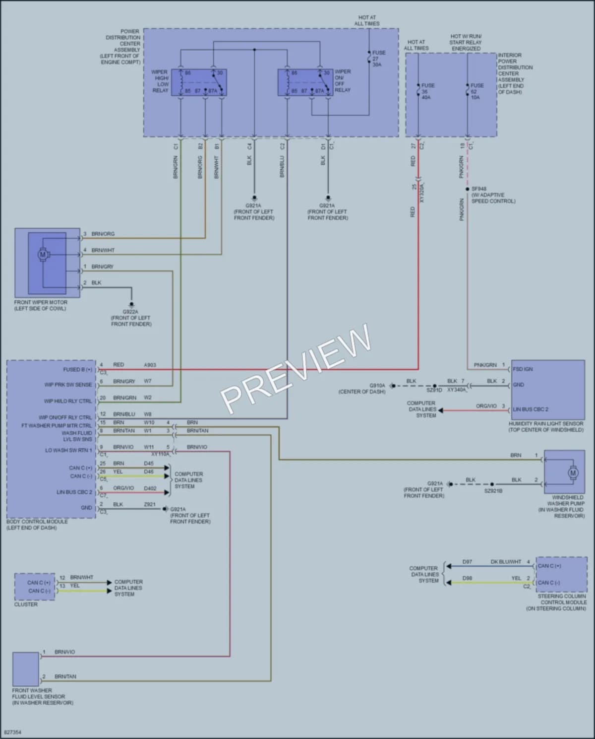 2023 Ram 1500 Wiper Washer wiring diagram preview