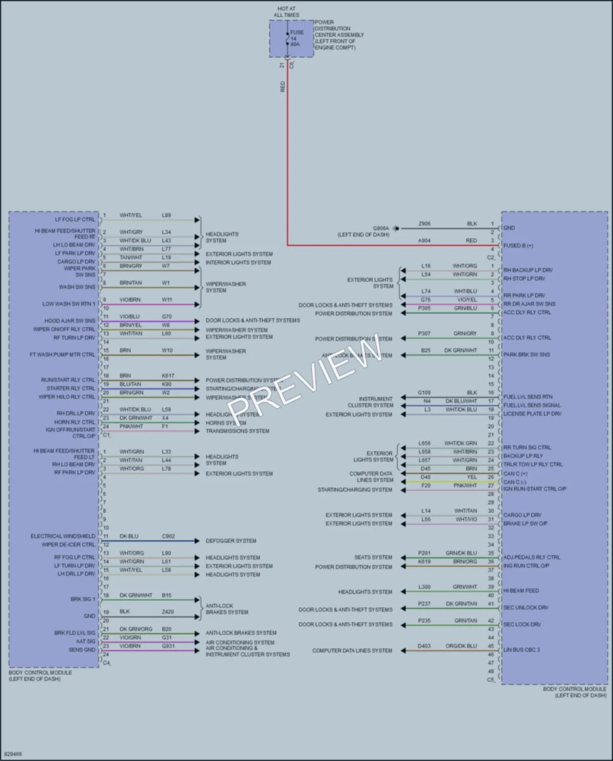 2023 Ram 1500Classic Body Control Modules wiring diagram preview