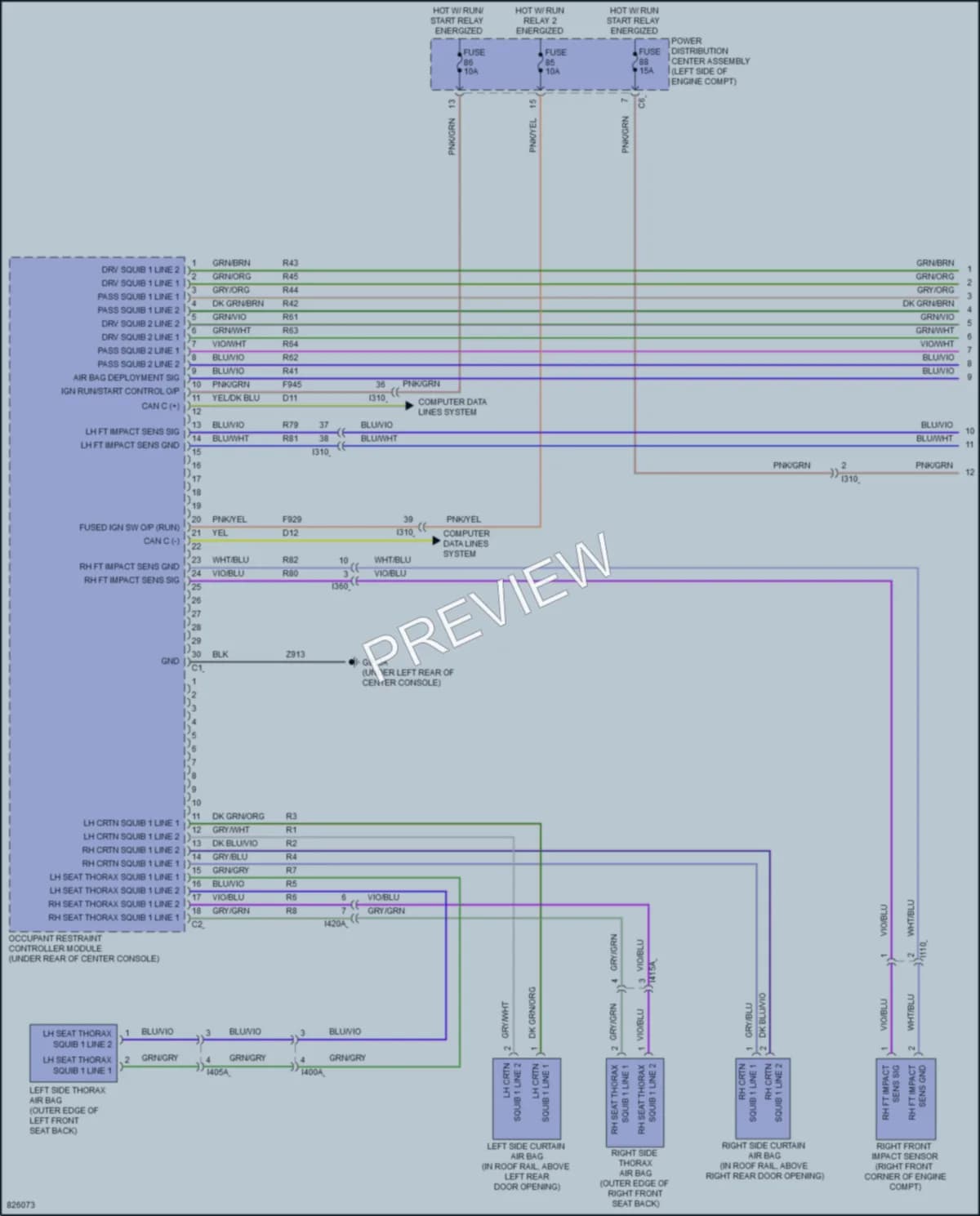 2023 Ram 1500Classic Supplemental Restraints wiring diagram preview