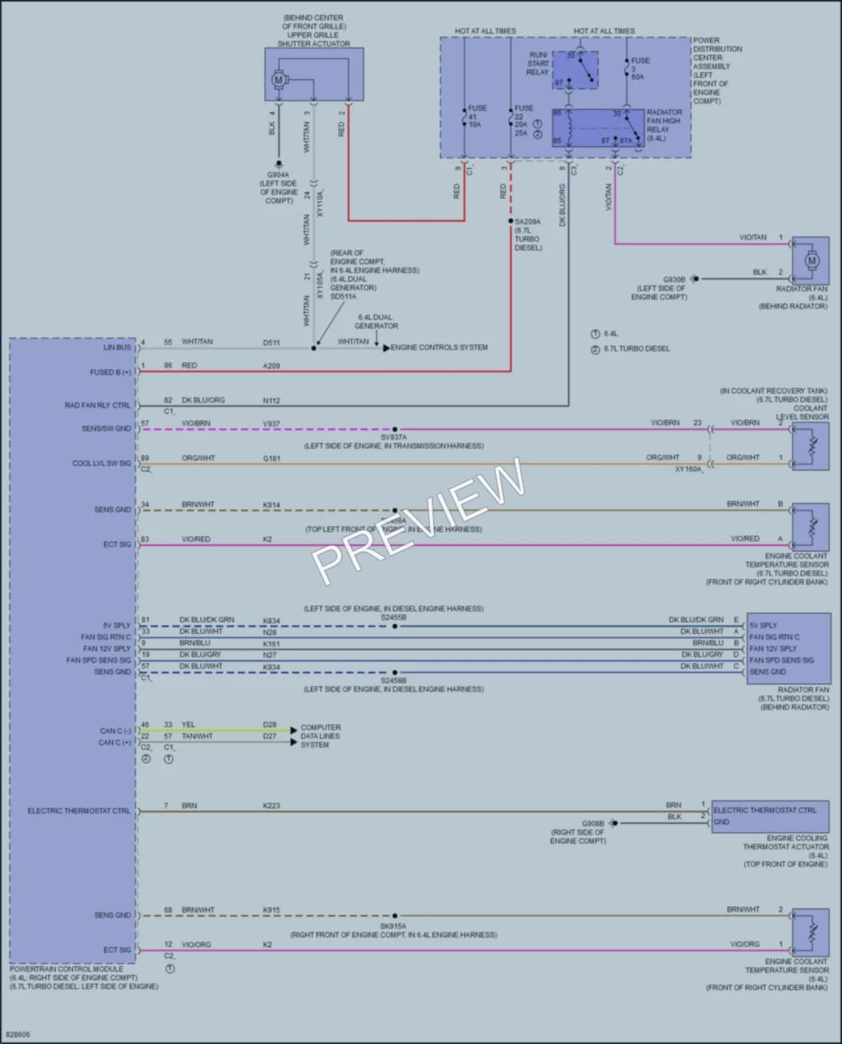 2023 Ram 2500 Cooling Fan wiring diagram preview
