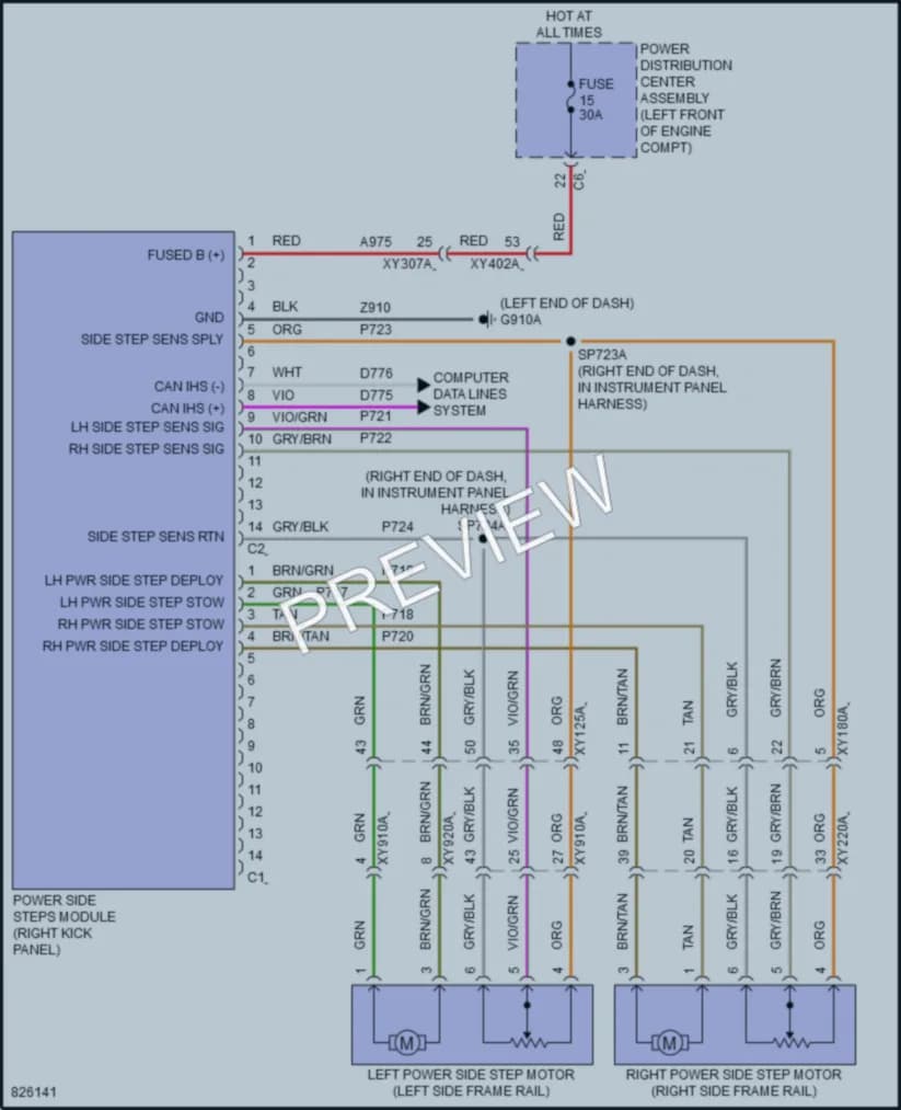 2023 Ram 2500 Trunk Tailgate Fuel Door wiring diagram preview