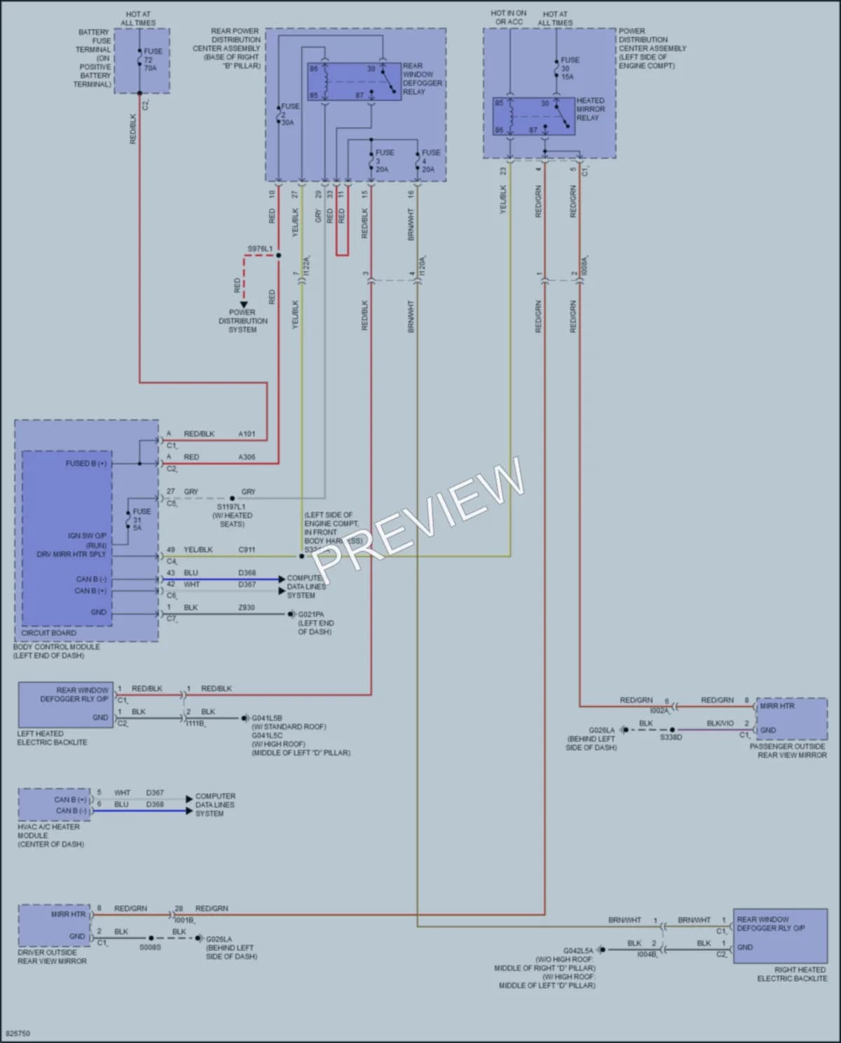 2023 Ram 2500ProMaster Defoggers wiring diagram preview