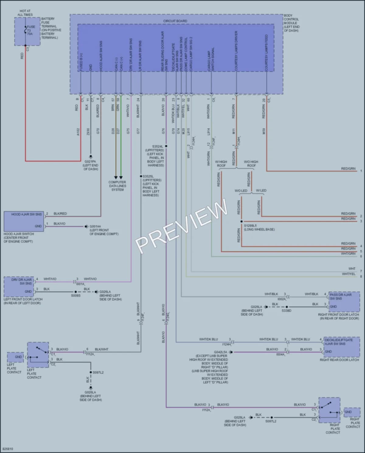 2023 Ram 2500ProMaster Interior Lights wiring diagram preview