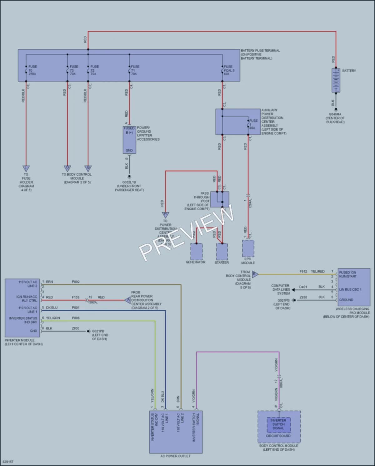 2023 Ram 2500ProMaster Power Distribution wiring diagram preview