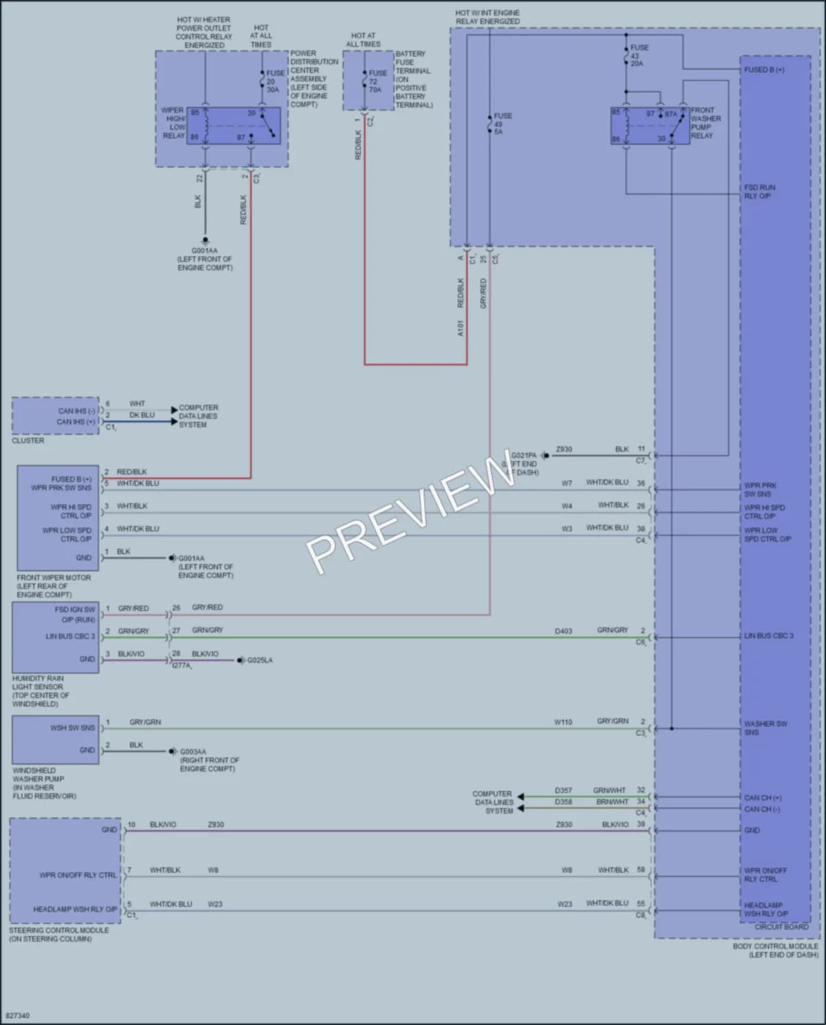 2023 Ram 2500ProMaster Wiper Washer wiring diagram preview