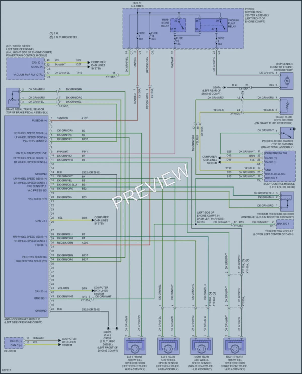 2023 Ram 3500 Anti Lock Brakes wiring diagram preview