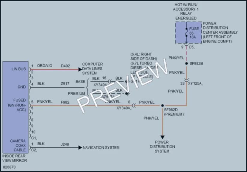 2023 Ram 3500 Power Mirrors wiring diagram preview