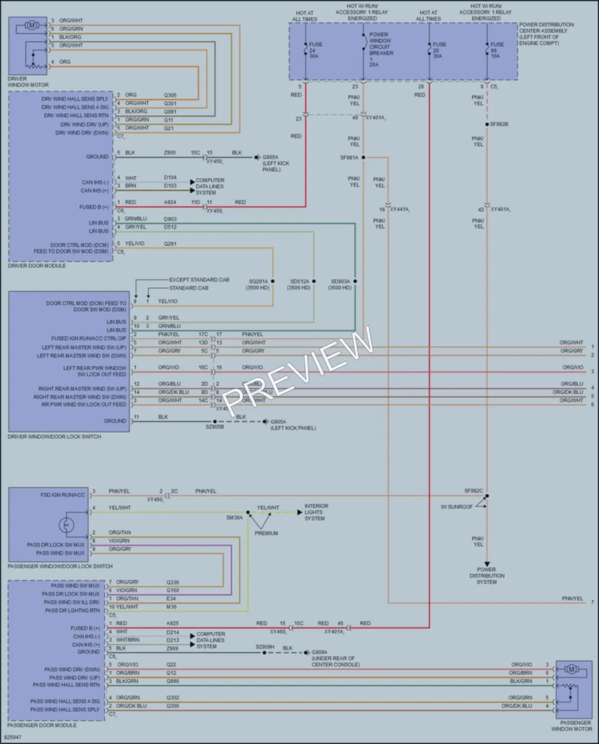 2023 Ram 3500 Power Windows wiring diagram preview