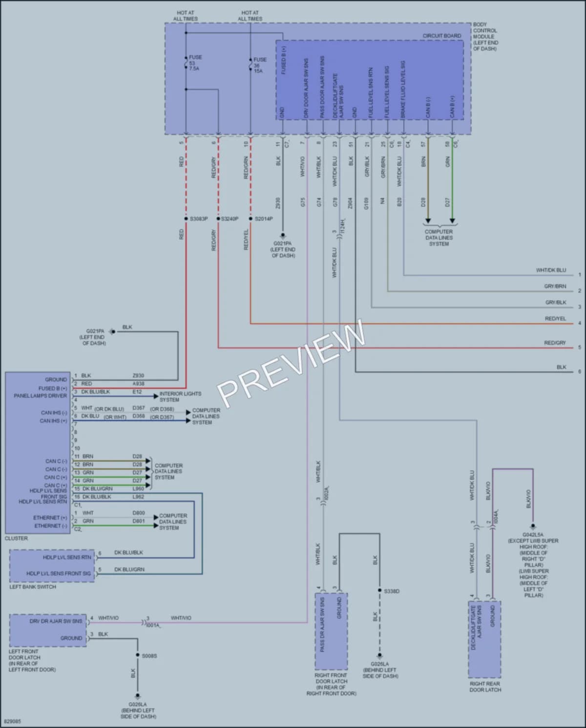 2023 Ram 3500ProMaster Instrument Cluster wiring diagram preview