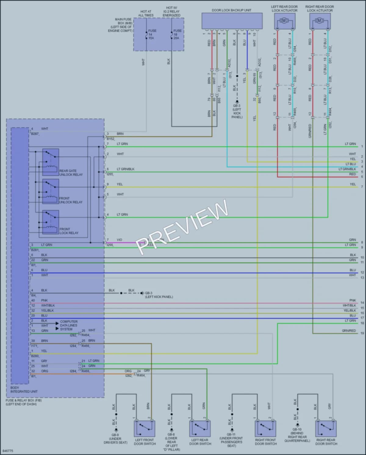 2023 Subaru Ascent Power Door Locks wiring diagram preview