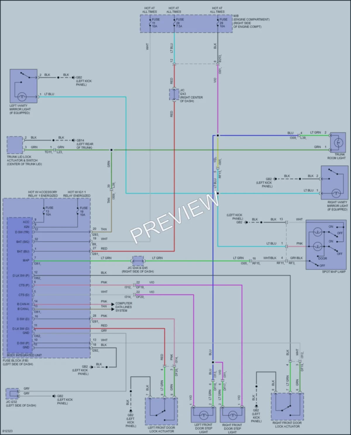 2023 Subaru BRZ Interior Lights wiring diagram preview