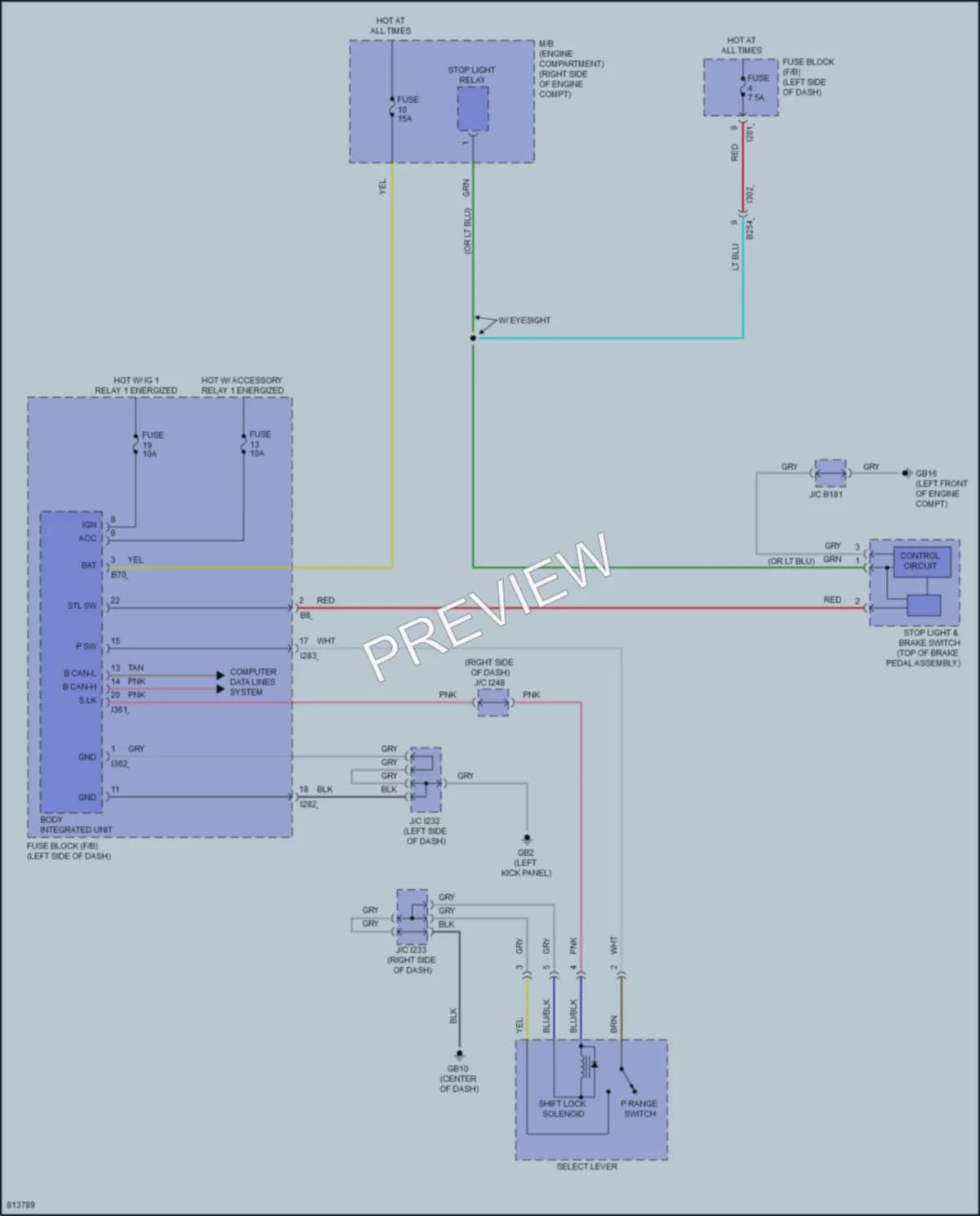 2023 Subaru BRZ Shift Interlock wiring diagram preview